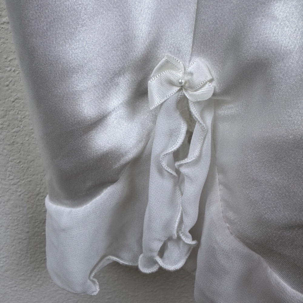 LINEA DONATELLA Chemise White Beaded Nightgown Wedding Romantic / Size Medium - Picture 3 of 12